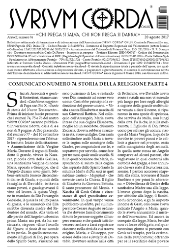 Indice del Numero 74 di Sursum Corda, 20 agosto 2017