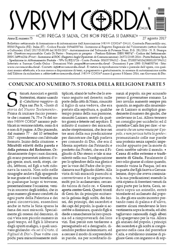 Indice del Numero 75 di Sursum Corda, 27 agosto 2017