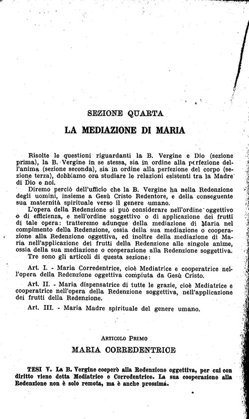 Teologia dogmatica. Maria Corredentrice (Bertetto SDB)