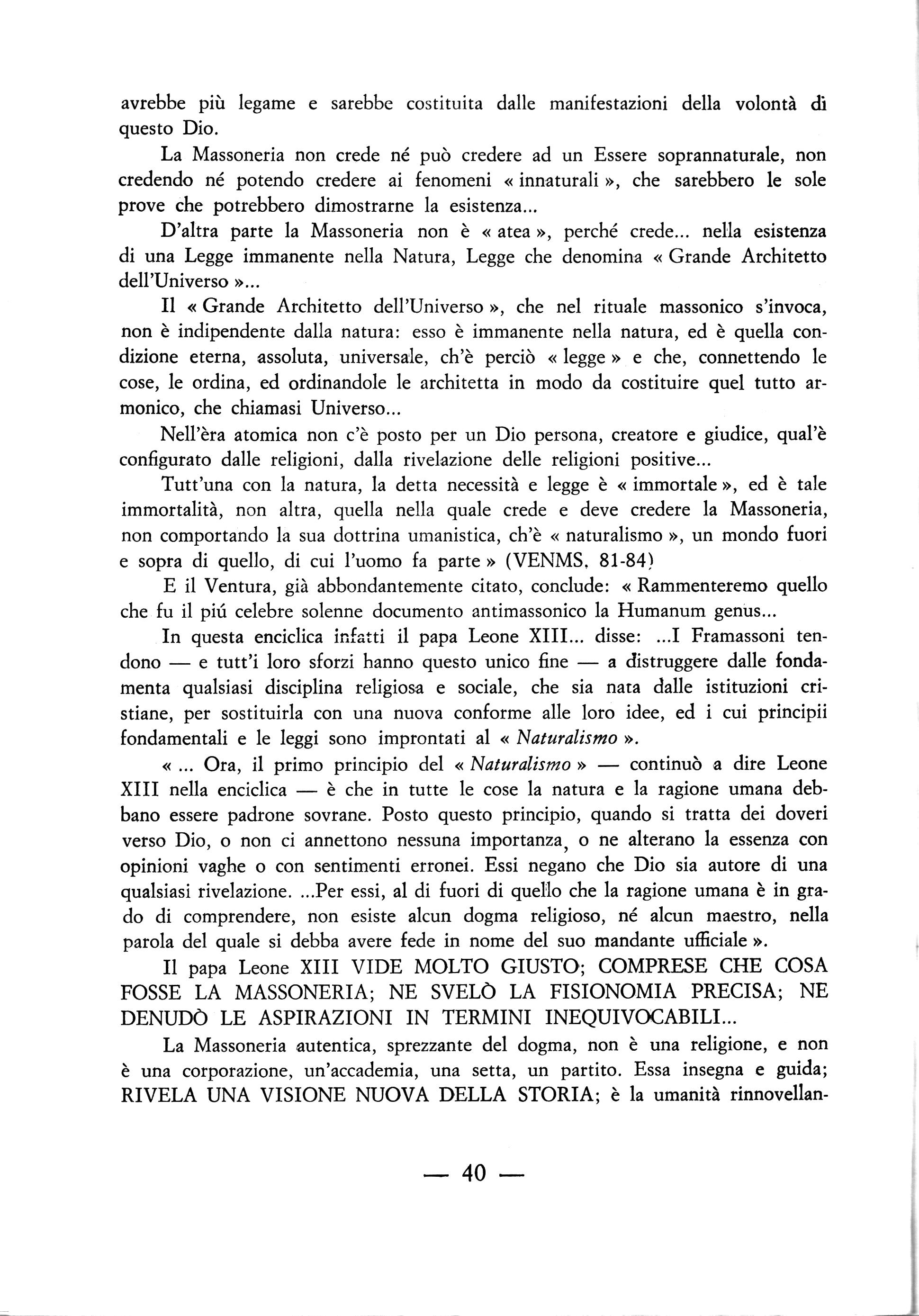 L’essenza della Massoneria: il naturalismo (F. Giantulli S.J.)