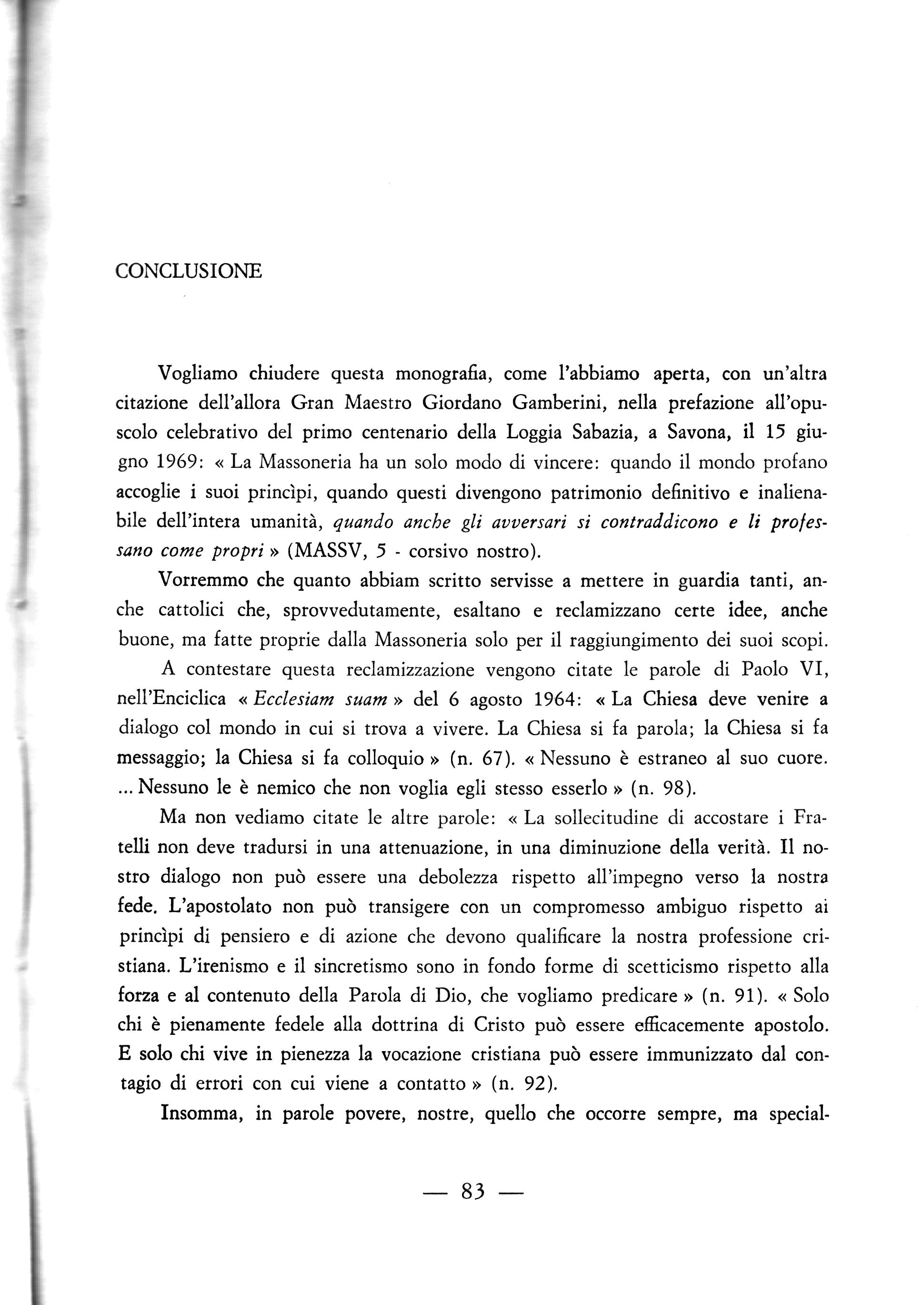 L’essenza della Massoneria: il naturalismo (F. Giantulli S.J.)