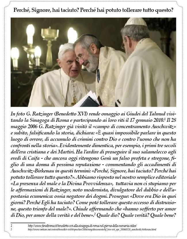 Ratzinger Sinagoga Problema Male