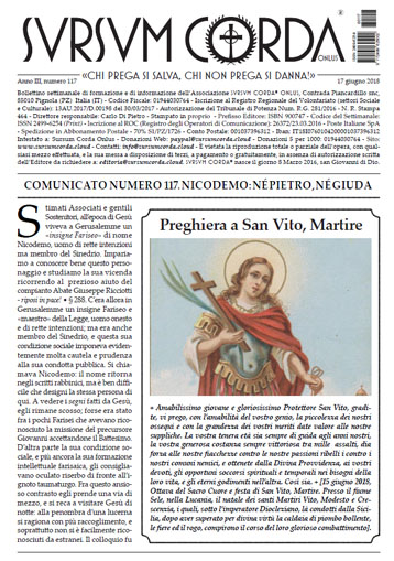 Sursum Corda Numero 117 del 17 giugno 2018