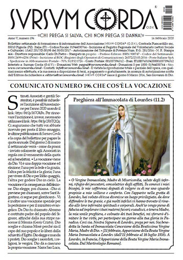 Sursum Corda Numero 196 del 16 febbraio 2020