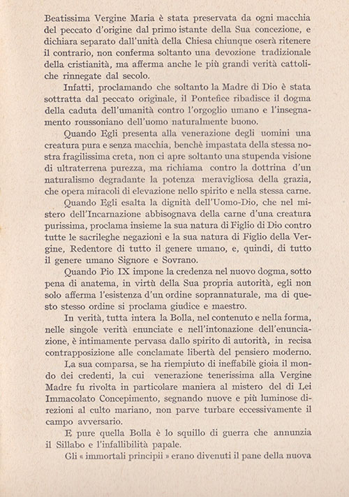 Pio IX e l’Immacolata. Commemorazione della Ineffabili Deus