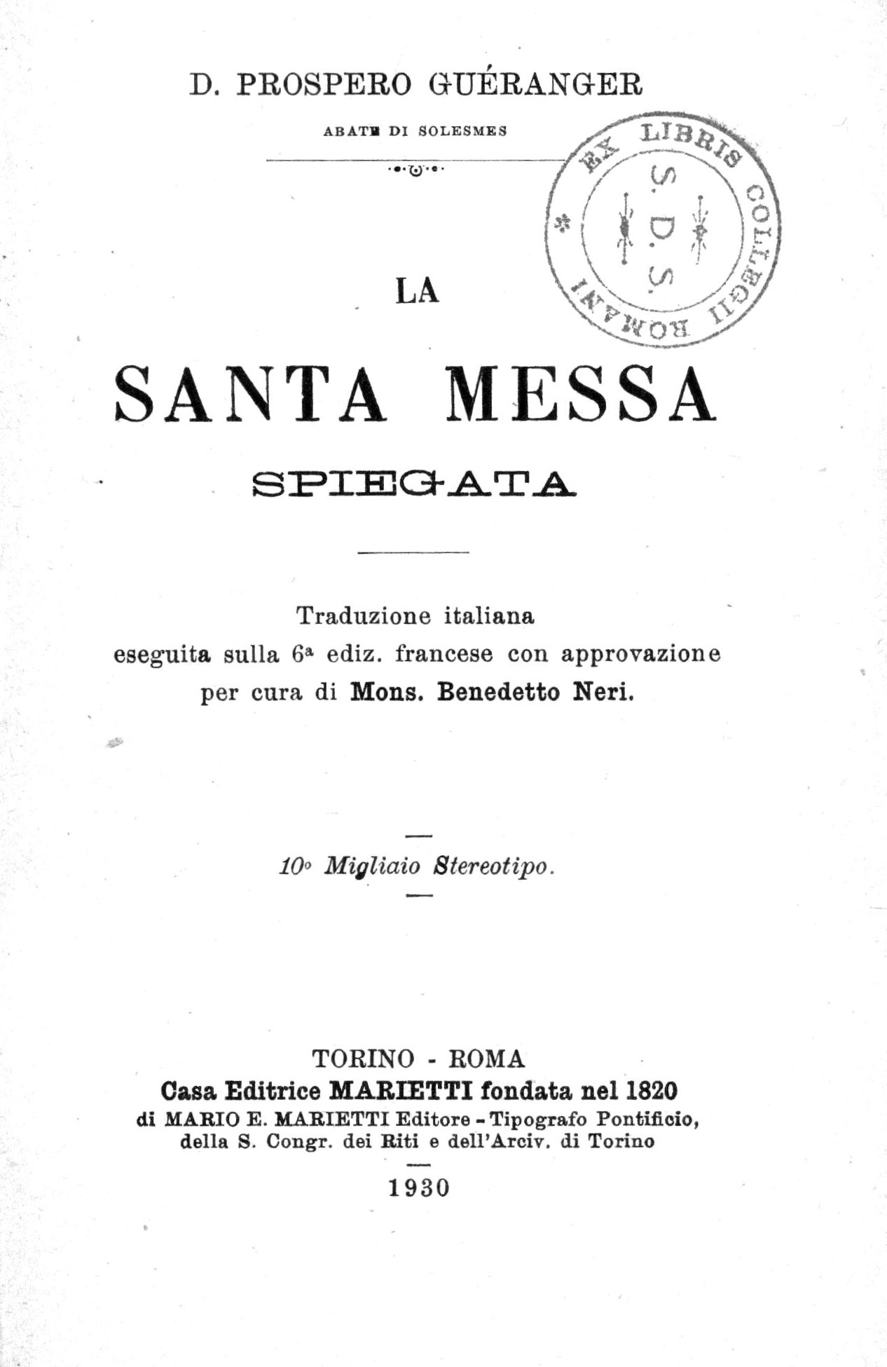 La Santa Messa spiegata da Don Prospero Guéranger