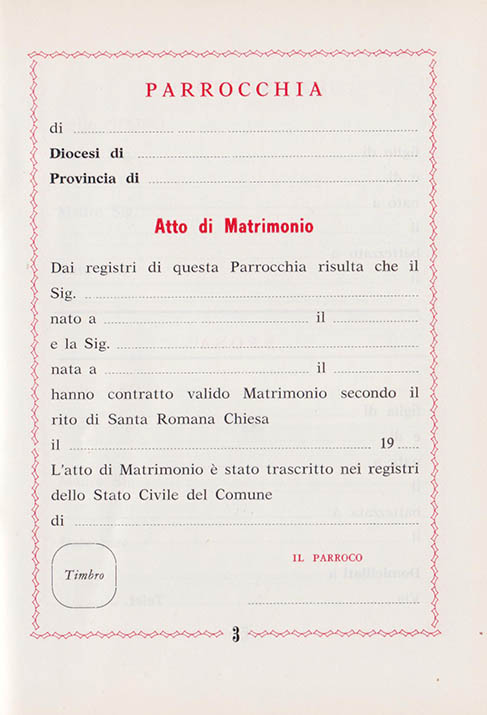 Libretto di Matrimonio 