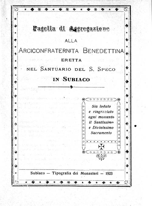 Manuale Arciconfraternita Subiaco