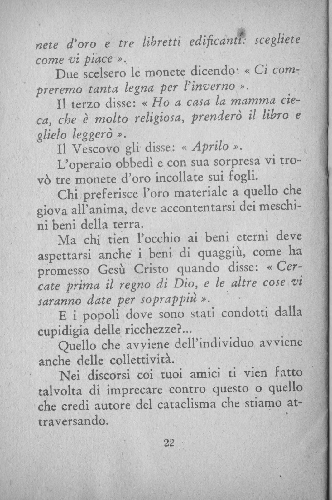 Monete d’oro: la grazia di Dio e la sofferenza