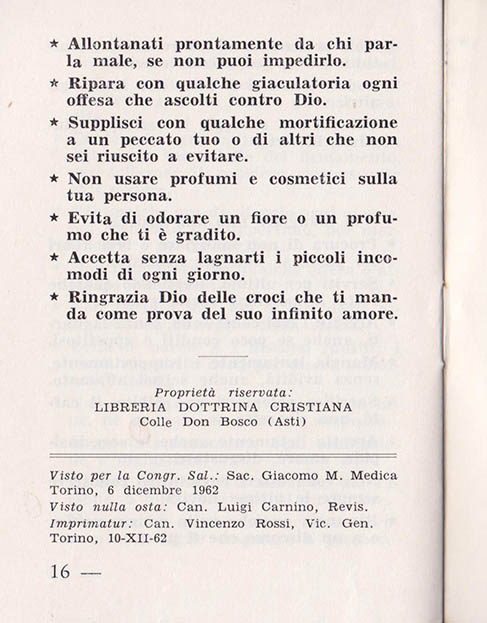 Le vere ricchezze della vita: La Mortificazione