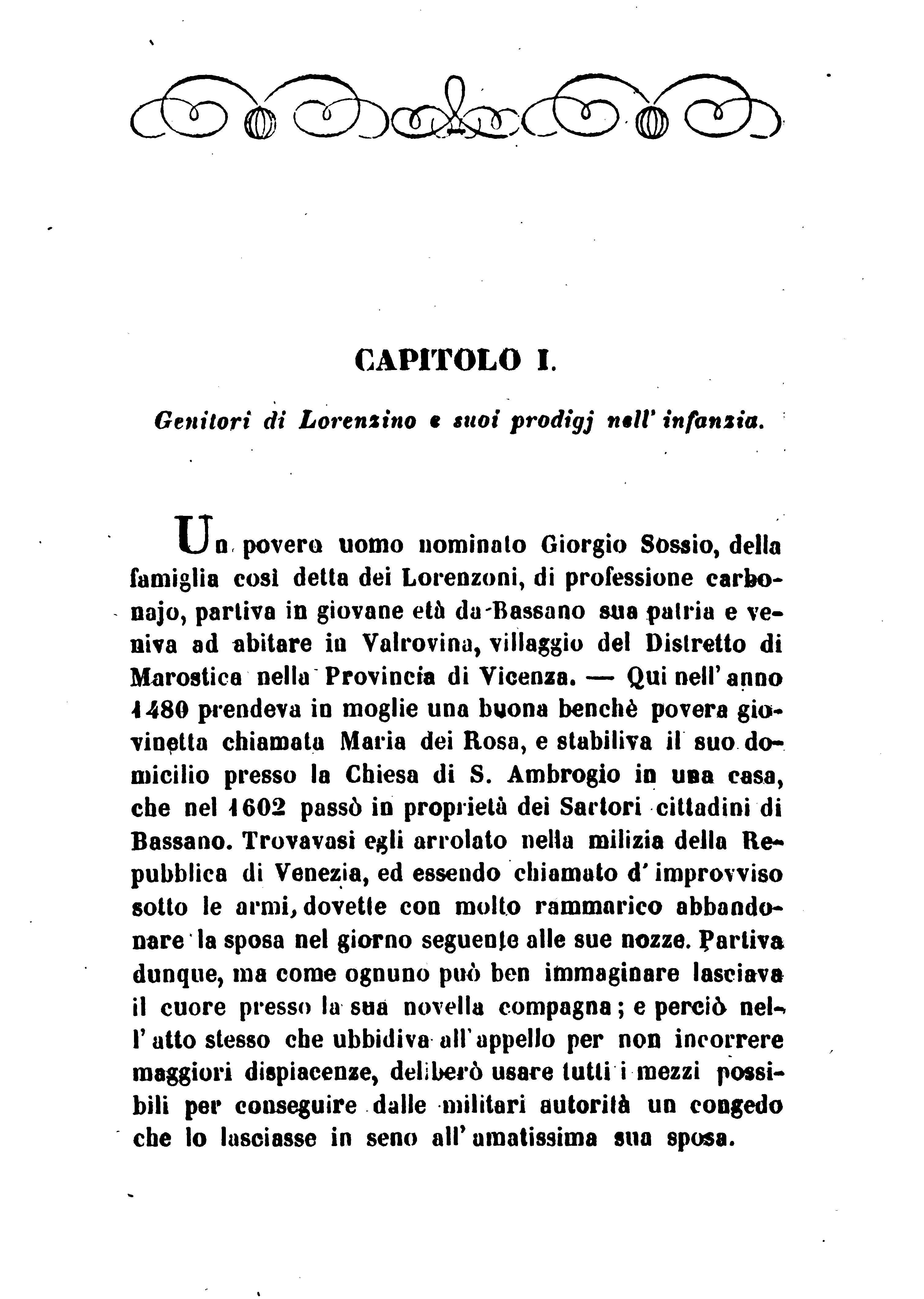 Vita, Martirio e Miracoli del Beato Lorenzino di Valrovina (Marostica)