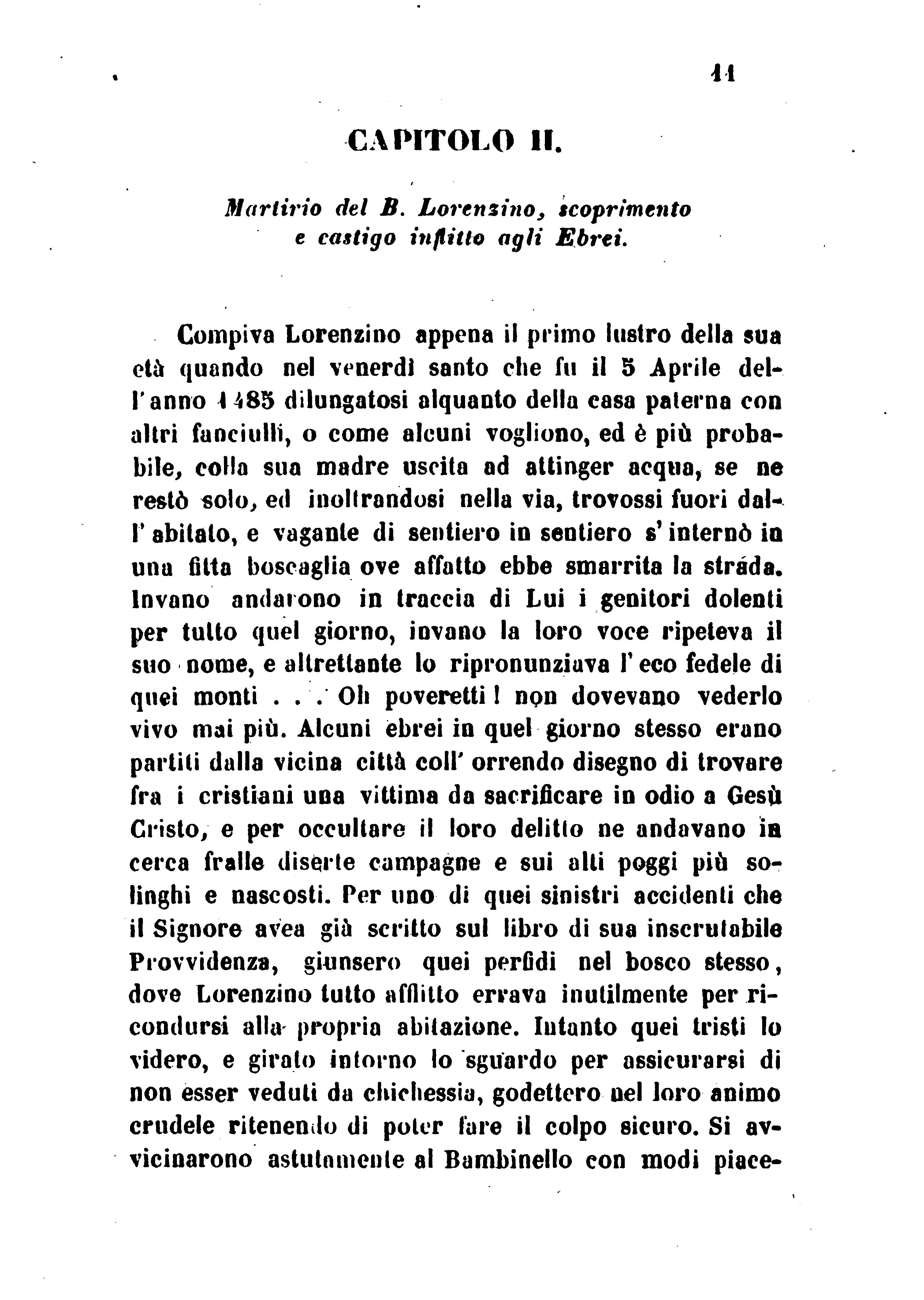 Vita, Martirio e Miracoli del Beato Lorenzino di Valrovina (Marostica)