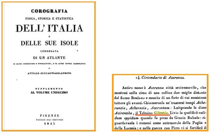 Particolare della pag. 247 dove si nota il nome GILENTIA