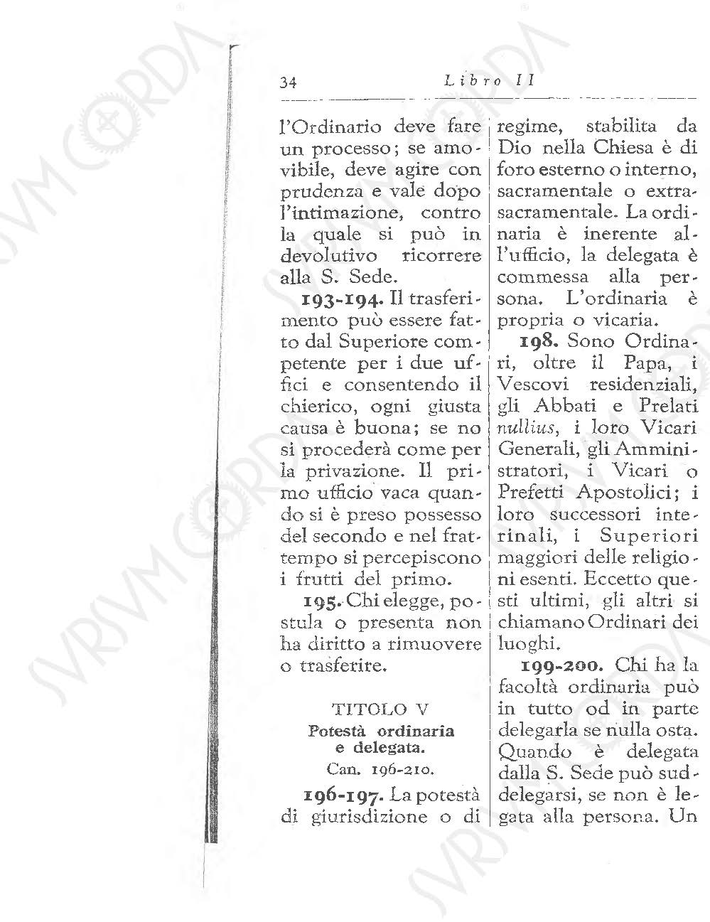 Codice di Diritto Canonico 1917 in Italiano