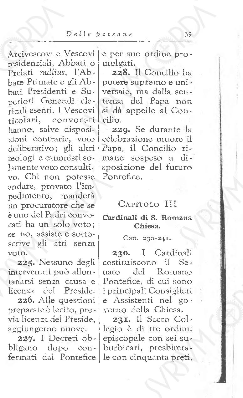 Codice di Diritto Canonico 1917 in Italiano