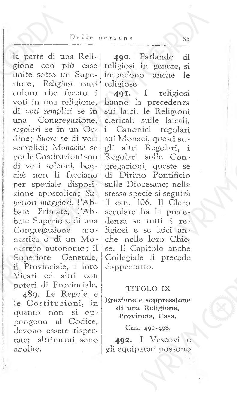 Codice di Diritto Canonico 1917 in Italiano