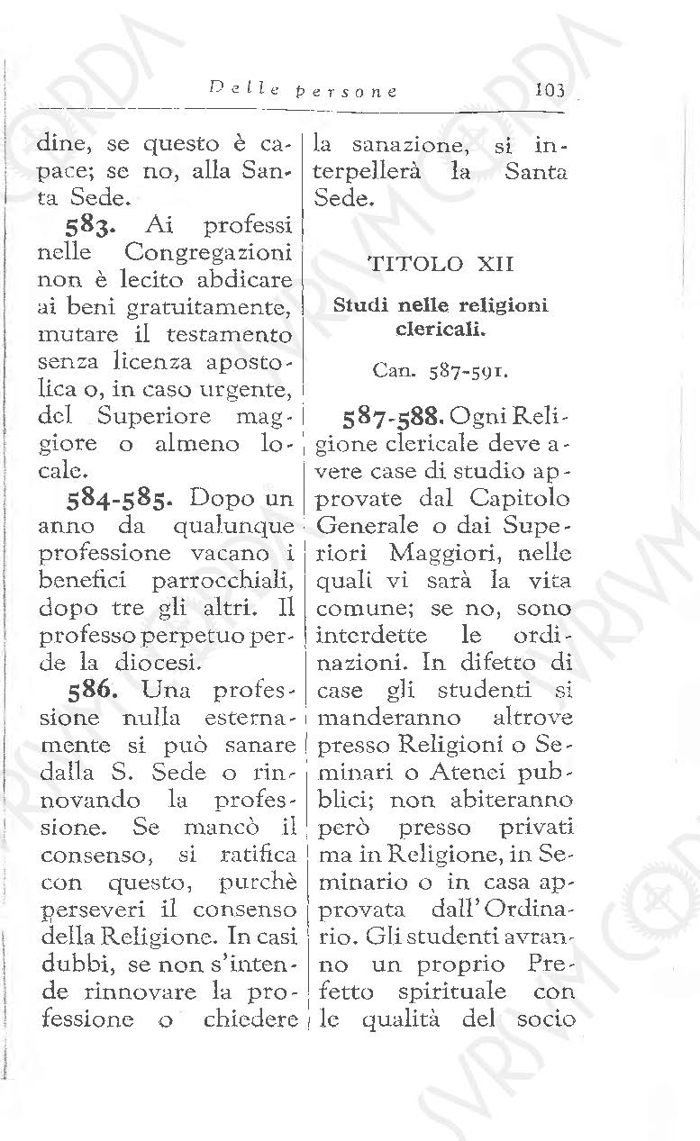 Codice di Diritto Canonico 1917 in Italiano