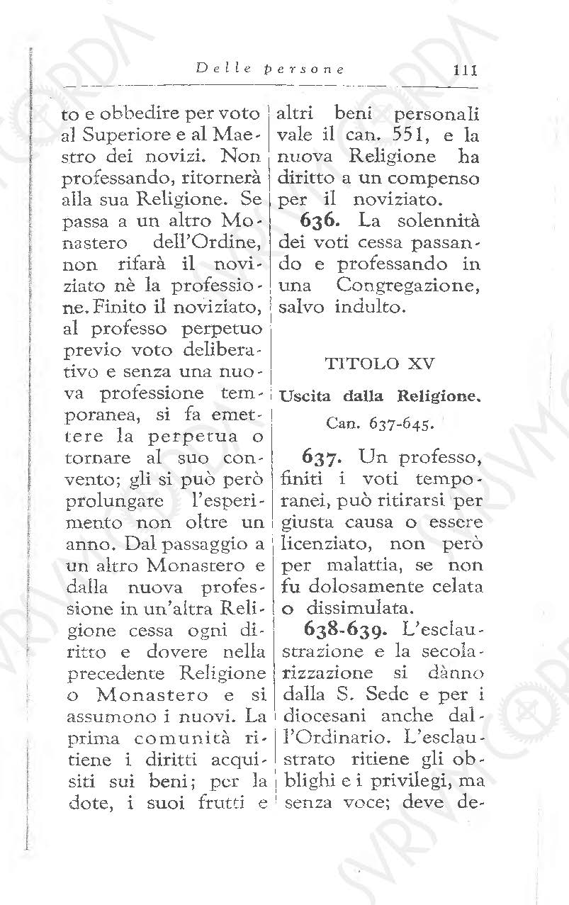 Codice di Diritto Canonico 1917 in Italiano