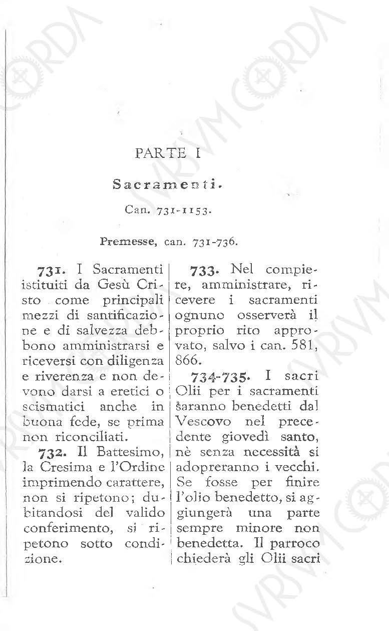 Codice di Diritto Canonico 1917 in Italiano