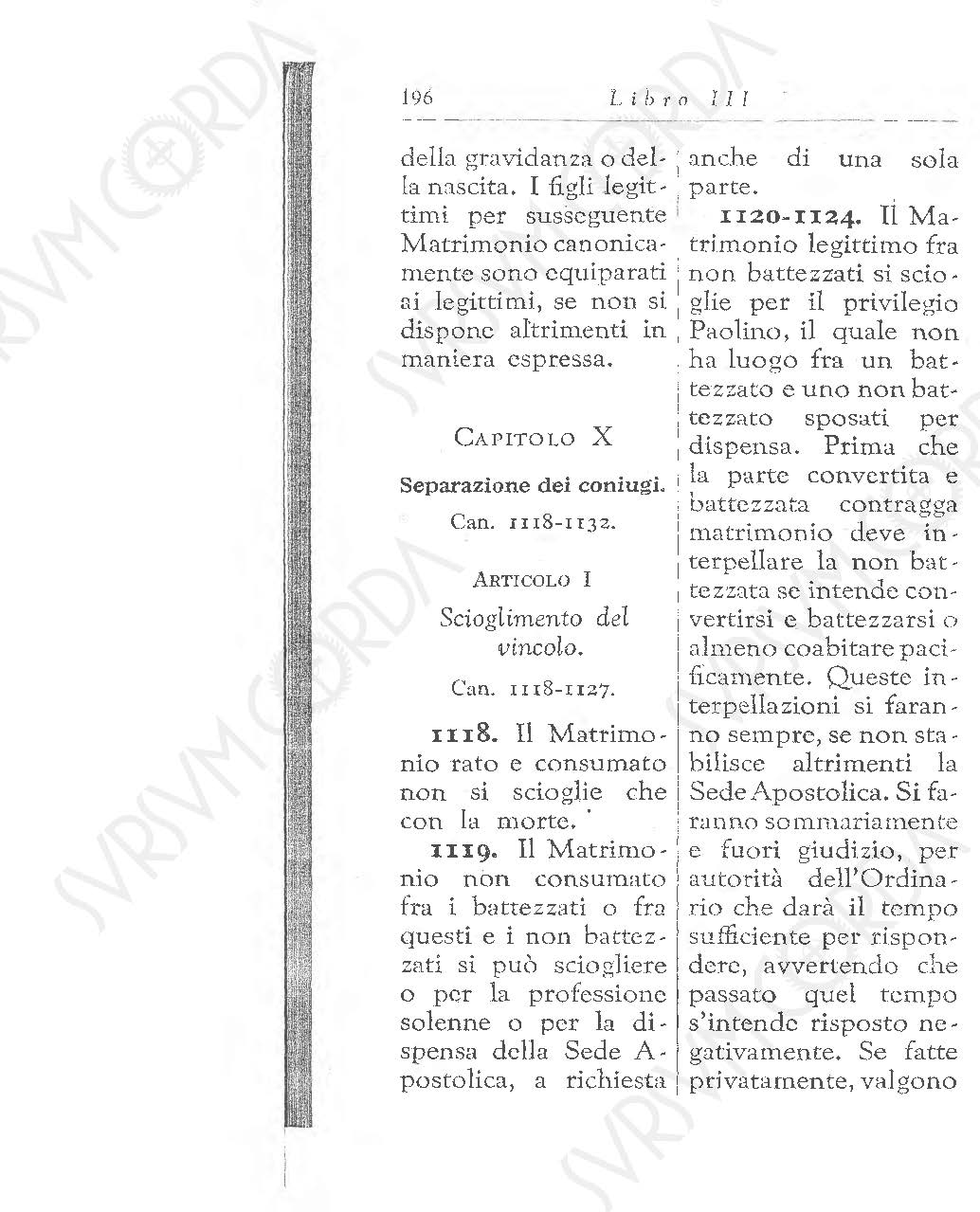 Codice di Diritto Canonico 1917 in Italiano