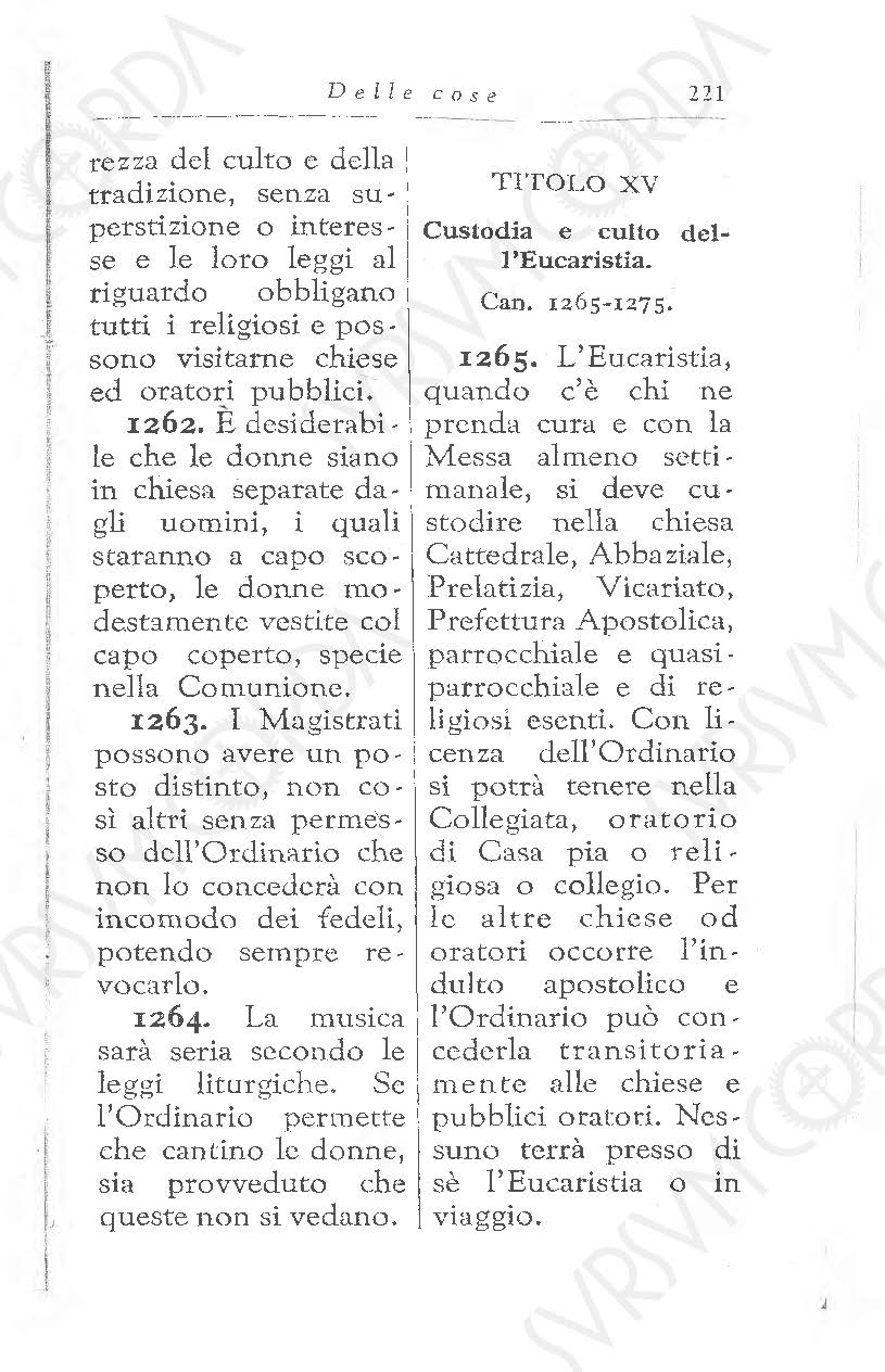 Codice di Diritto Canonico 1917 in Italiano