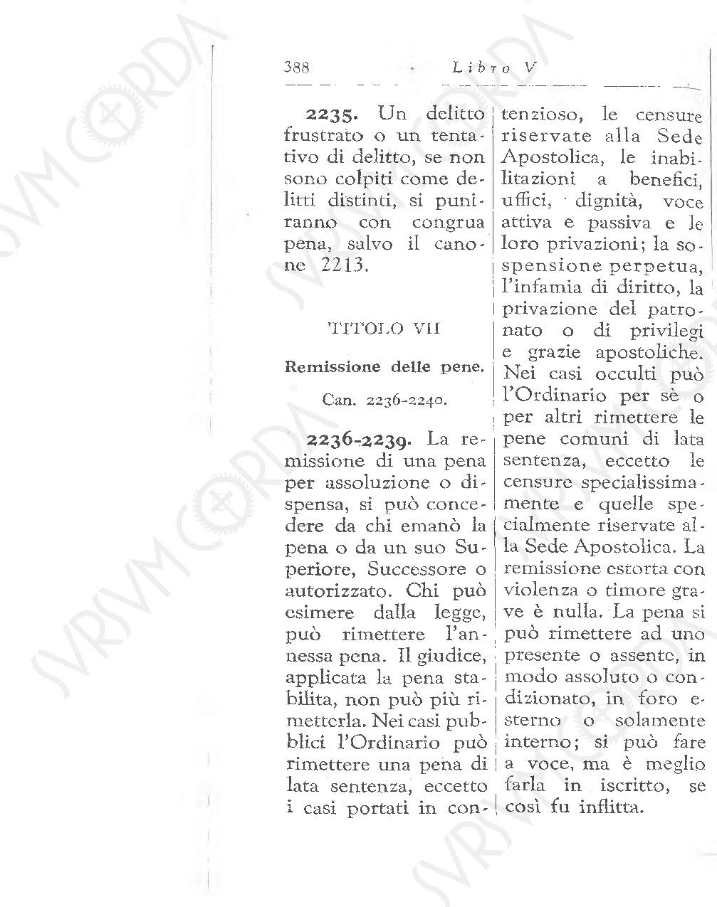 Codice di Diritto Canonico 1917 in Italiano