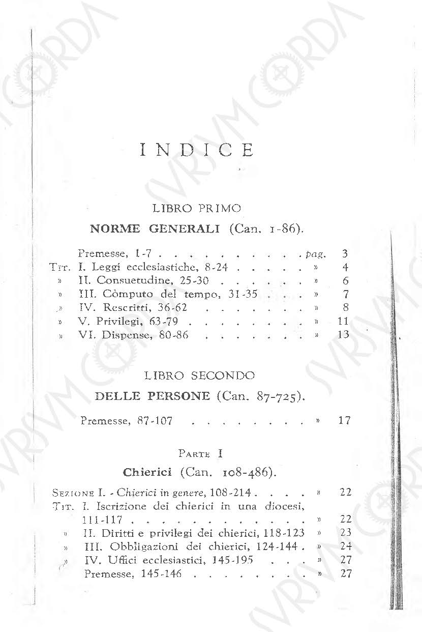 Codice di Diritto Canonico 1917 in Italiano