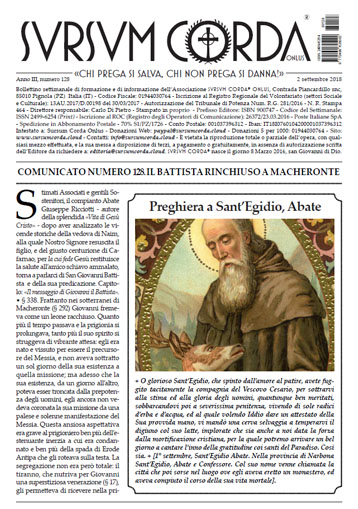 Sursum Corda Numero 128 del 2 settembre 2018