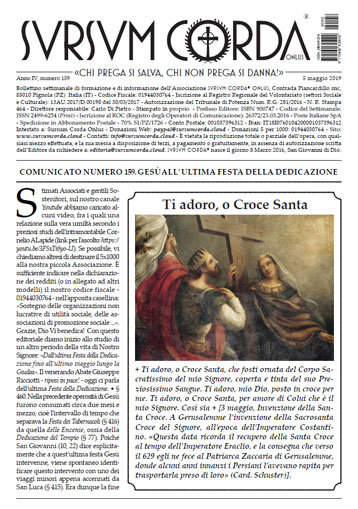 Sursum Corda Numero 159 del 5 maggio 2019