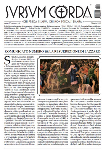 Sursum Corda Numero 168 del 7 luglio 2019