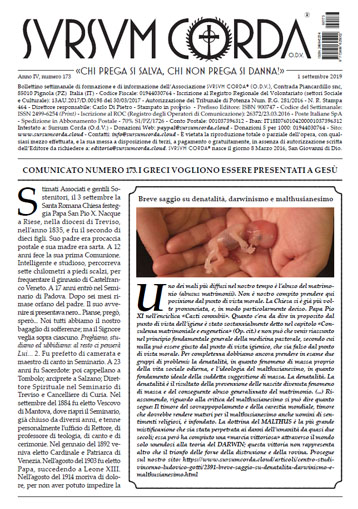 Indice del Numero 173 di Sursum Corda, 1 settembre 2019