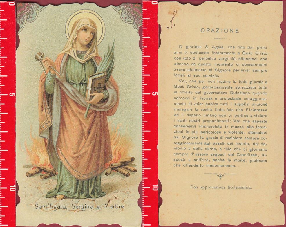 Santino Santa Agata Vergine e Martire