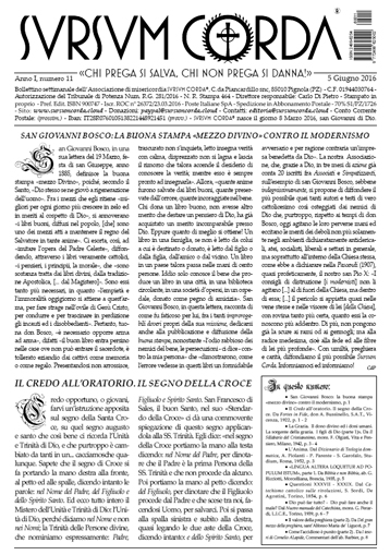 Sursum Corda Numero 11 del 5 giugno 2016