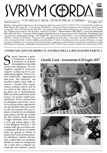 Sursum Corda Numero 71 del 30 luglio 2017