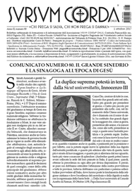 Comunicato numero 80. Il grande Sinedrio e la Sinagoga all’epoca di Gesù