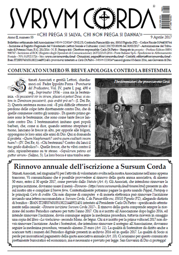 Sursum Corda PDF N° 55 del 9 aprile 2017