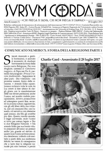 Sursum Corda PDF N° 71 del 30 luglio 2017